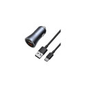 Baseus Contactor Pro fast car charger 2x USB 40 W Quick Charge SCP FCP AFC + USB cable - USB Type C 