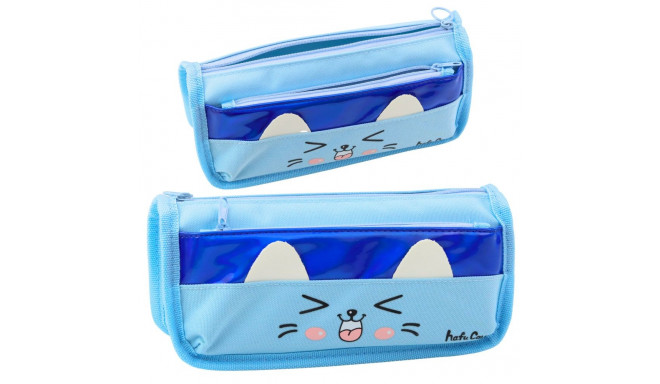 koolipinal kaks taskut kassimotiiv sinine 22cm