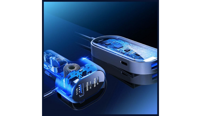 3MK Double Car Charger 135W PD QC PPS 2xUSB-A 4xUSB-C Gray