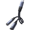 Joyroom AV-adapter DAC-adapter 2-ühes Joyroom SY-C02 USB-C USB-C / 3,5 mm minipistik - must