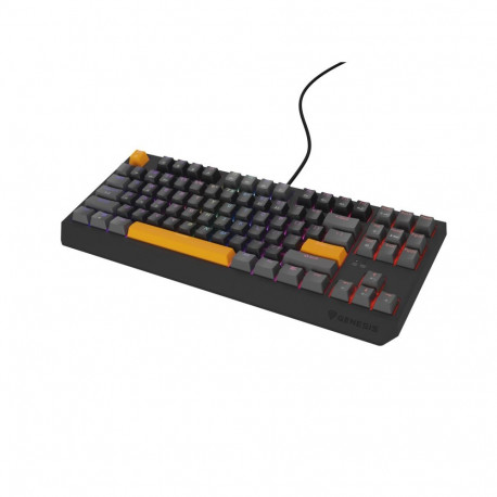 GENESIS Thor 230 TKL keyboard Gaming USB QWERTY Black, Grey, Orange