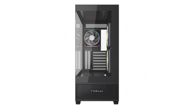 Gembird mängukorpus Fornax X550 akvaariumitüüpi, ATX, 2x USB 3.2 + 1x USB Type-C, must