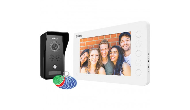 Video intercom white monitor EURA VDP-76A3