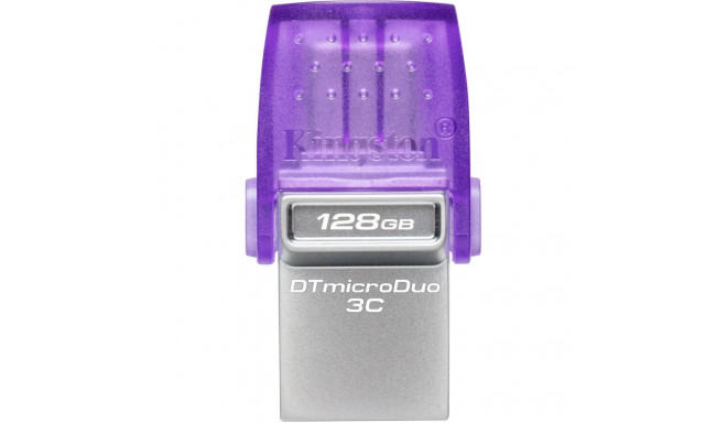 Kingston DataTraveler microDuo 3C 128 GB, USB stick (purple/transparent, USB-A 3.2 Gen 1, USB-C 3.2 