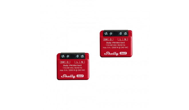 Shelly 1PM Mini Gen3 Set of 2 Controllers, WiFi/Bluetooth