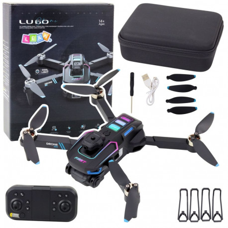 Dron LU60 Podwójna Kamera HD Światła LED Aplikacja Czarny