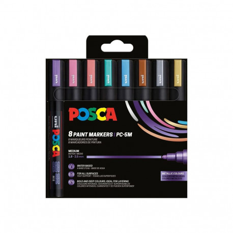 Marker UNI Posca PC5M, metallikvärvid 8tk, 1,8-2,5mm