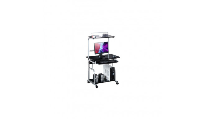 Techly Compact Multi-Function Computer Desk, Glossy Black ICA-TB 7800BK