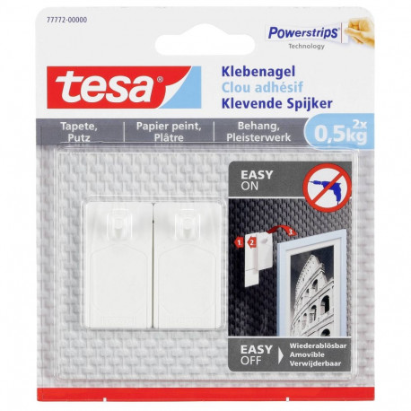 1x2 Tesa Adhesive Nail  (0,5 kg) for Wallpaper & Plaster    77772