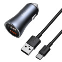 Baseus Golden Contactor Pro quick car charger 2x USB 40 W Quick Charge SCP FCP AFC + USB - USB Type 