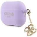 Guess GUAP2LECG4U AirPods Pro 2 (2022/2023) cover purple Liquid Silicone Glitter Triangle C