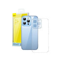 Phone case Baseus Crystal for iPhone 13 Pro (transparent) with all-tempered-glass screen protector a