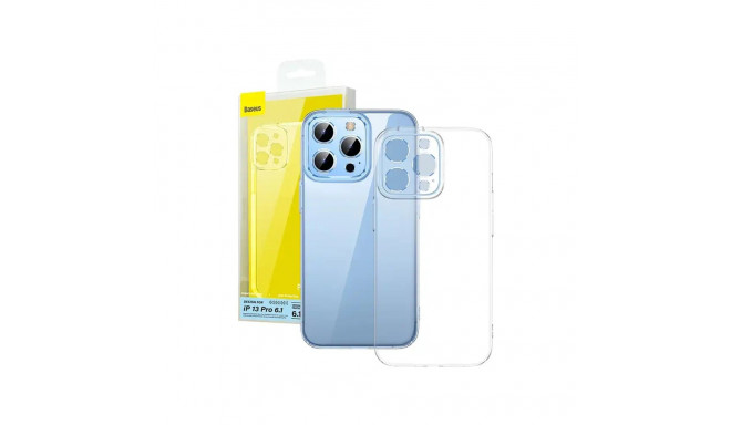 Phone case Baseus Crystal for iPhone 13 Pro (transparent) with all-tempered-glass screen protector a