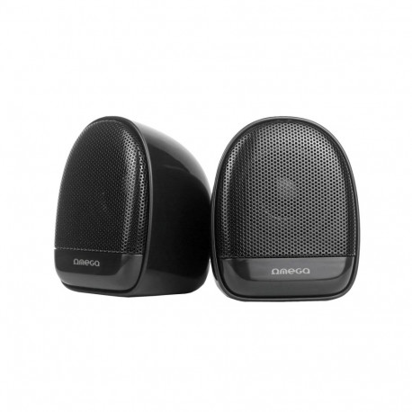 OMEGA SPEAKERS STEREO 2.0 6W RMS USB 3.5 mm Audio Black Elipse [46149]