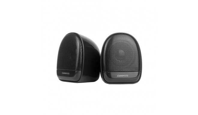OMEGA SPEAKERS STEREO 2.0 6W RMS USB 3.5 mm Audio Black Elipse [46149]