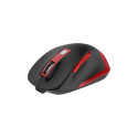 OMEGA MOUSE WIRELESS RECHARGEABLE BLACK RED [46047]