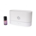 PLATINET FLAME AROMA DIFFUSER HUMIDIFIER 180ML 4,5W WHITE + 10 ML LAVENDER ESSENTIAL OIL [46110]