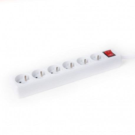 OMEGA EXTENSION CORD 1,5M 16A 6 SOCKET TYPE E FRENCH WHITE [46083]
