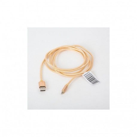 OMEGA IGUANA USB TO MICRO USB FABRIC BRAIDED CABLE 2M GOLD [43936]