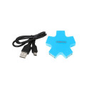 OMEGA USB 2.0 HUB 4 PORT STAR BLUE