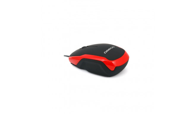 MOUSE OMEGA OM-072 3D 800DPI BLACK + RED RUBBER COATING USB