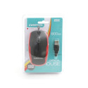 MOUSE OMEGA OM-072 3D 800DPI BLACK + RED RUBBER COATING USB