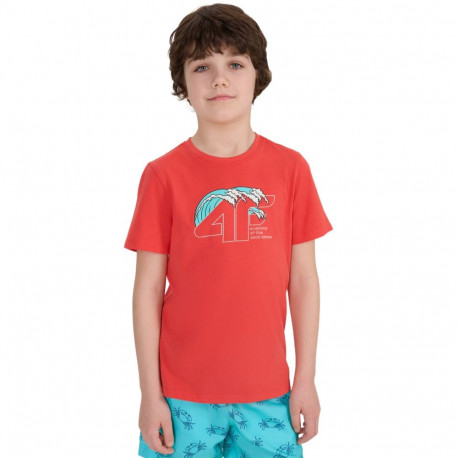 Koszulka dla chłopca 4F M1917 koralowa 4FJWSS25TTSHM1917 63S  152cm