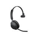 JABRA Evolve2 65 MS Mono on-ear konverteeritav Bluetooth juhtmevaba USB-A mürasummutav must peakompl