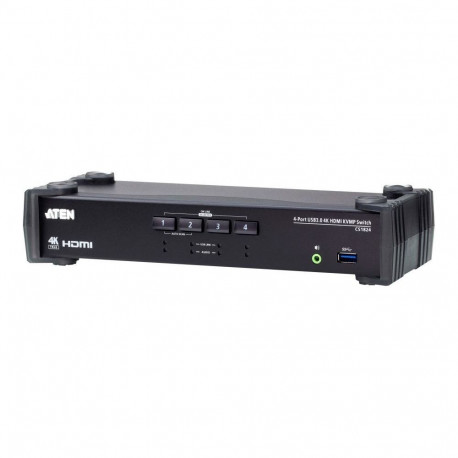 Aten 4-Port USB 3.0 4K HDMI KVMP Switch with Audio Mixer Mode | CS1824