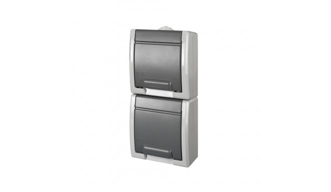 SOCKET AQUANT 2PL GREY IP55 1254-10