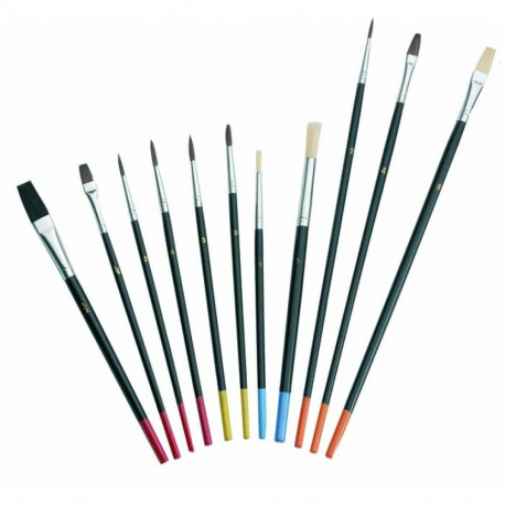 Pintslite komplekt (15 tk.) Heledad ja mustad harjased