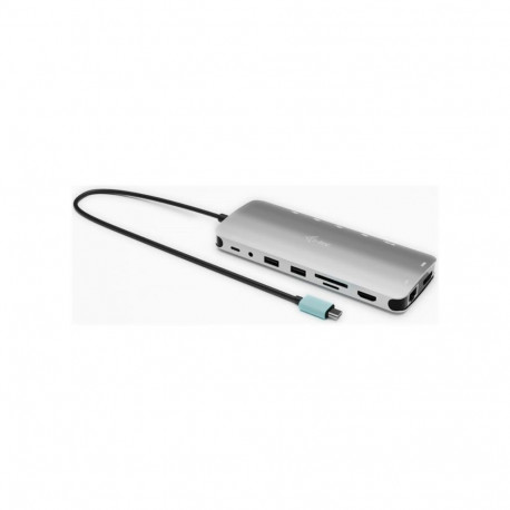 I-TEC USB-C metall nano dokk 2x HDMI 1x USB-C video 1x GLAN 1x audio/mikrofon 1x SD/microSD 1x USB 3