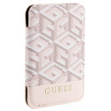 Guess Wallet Card Slot GUWMSHGCFSEP MagSafe GCube stripe różowy|pink