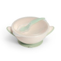Babyono suction bowl with spoon cream green 1063/07