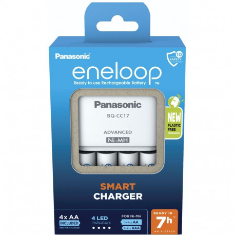 Panasonic charger eneloop Universal Smart Charger Set white, incl. 4 eneloop AA batteries