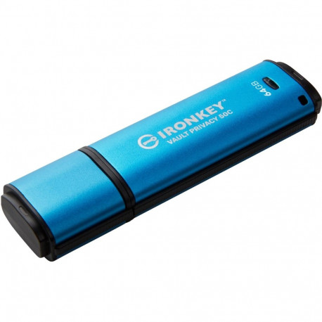 IronKey Vault Privacy 50 64 GB (hellblau/schwarz, USB-C 3.2 Gen 1)