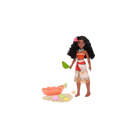 Disney Princess Ocean Friends Vaiana Doll with Moldable Sand, Animal Friend & 8 Accessories