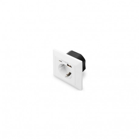 Digitus Safety Plug for Flush Mounting with 1 x USB Type-C™, 1 x USB A
