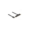 DeLOCK M.2 Key A+E to PCIe x8 NVMe Adapter angled with 20 cm cable