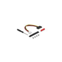 DeLOCK M.2 Key A+E to PCIe x8 NVMe Adapter angled with 20 cm cable