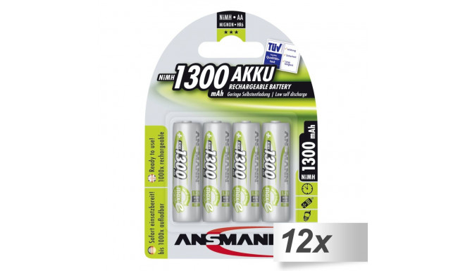 Ansmann aku maxE NiMH Mignon AA 1300mAh 12x4tk