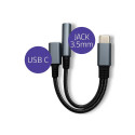 Adapter 2w1 USB C USB C Jack 3.5mm PD 15W