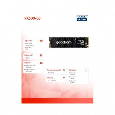 SSD PX500-G3 256GB M.2 PCIe 3x4 NVMe