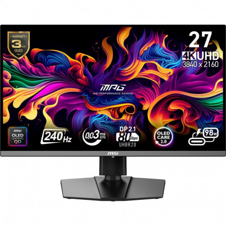 MSI arvutimonitor MPG 272URXDE QD-OLED 67.3cm (26.5") 3840 x 2160 pixels 4K Ultra HD, must