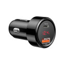 Baseus CCMLC20C-01 mobiilseadme laadija universaalne must sigaretisüütaja kiirlaadimine auto