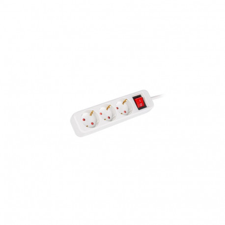 POWER STRIP LANBERG 1.5M 3X SCHUKO OUTLETS WITH SWITCH QUALITY-GRADE COPPER CABLE WHITE