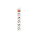 POWER STRIP LANBERG 1.5M 5X SCHUKO OUTLETS WITH SWITCH QUALITY-GRADE COPPER CABLE WHITE