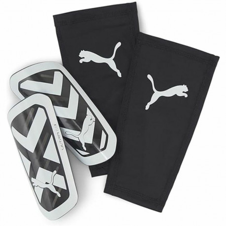 Football Shinguards Puma Ultra Flex Sleeve White Black - S