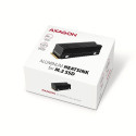 Axagon CLR-M2XT M.2 SSD passiivjahuti alumiinium - 2280 M.2 NVMe SSD, tahkisajami jahutusradiaator m