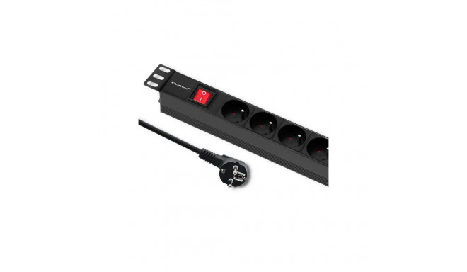 Qoltec 19" RACK PDU 1U 16A 6xprantsuse 2m